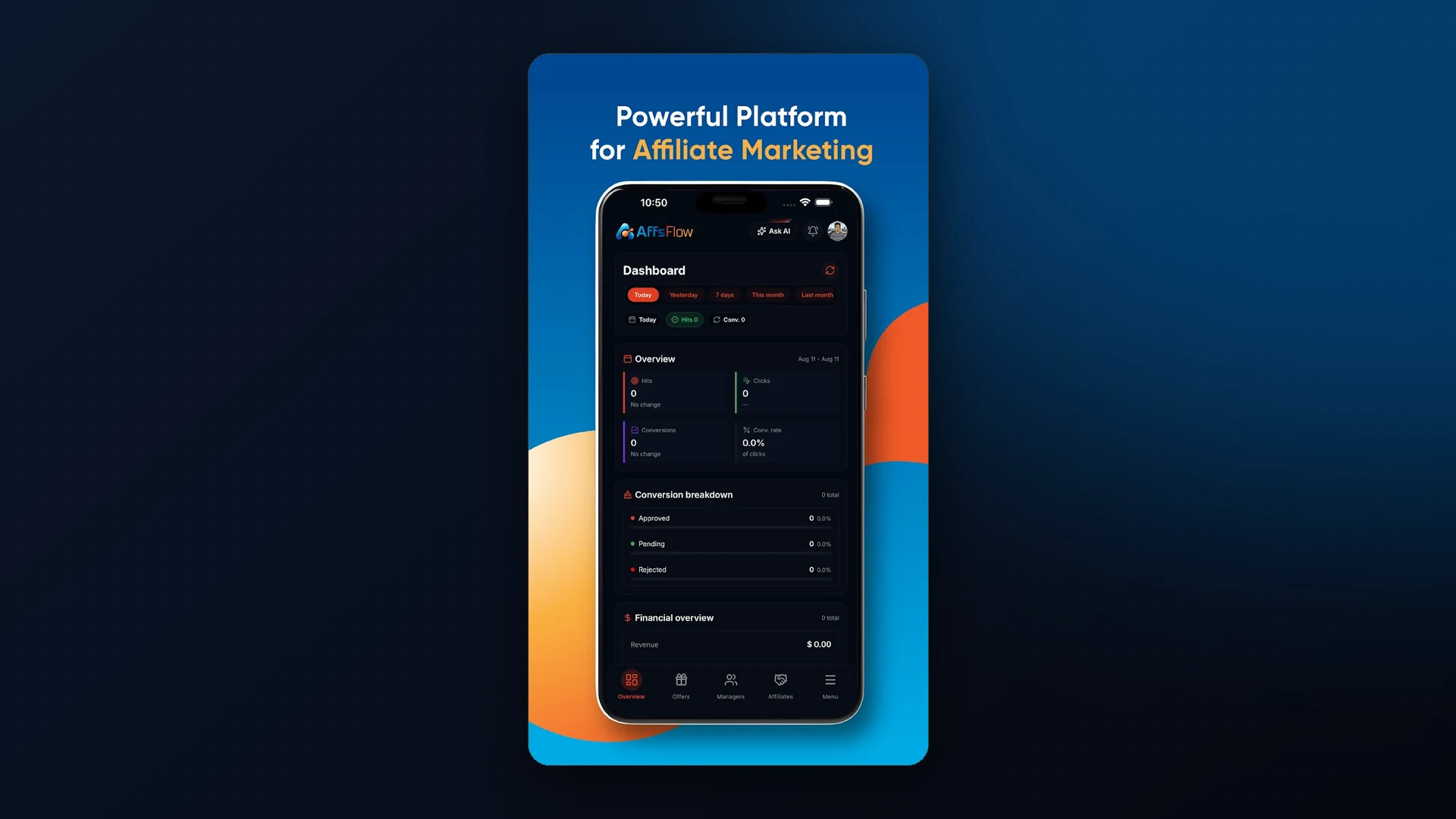 Mobile app — the network dashboard on the go